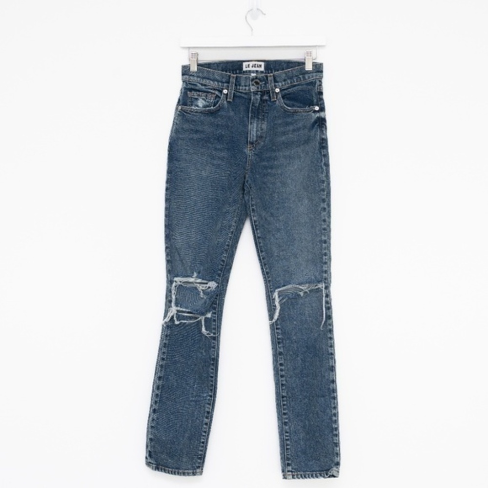 Le Jean Vivie Slim‑Leg Mid‑Rise Jeans | Button‑Fly Stretch Denim‎ 26